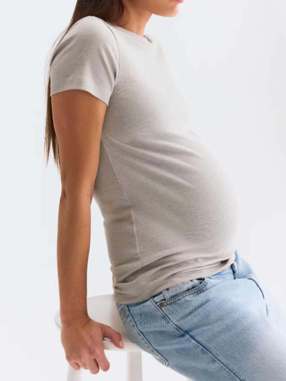 Lot of Two: H&M Maternity Mama Ribbed Top Black and Taupe XL